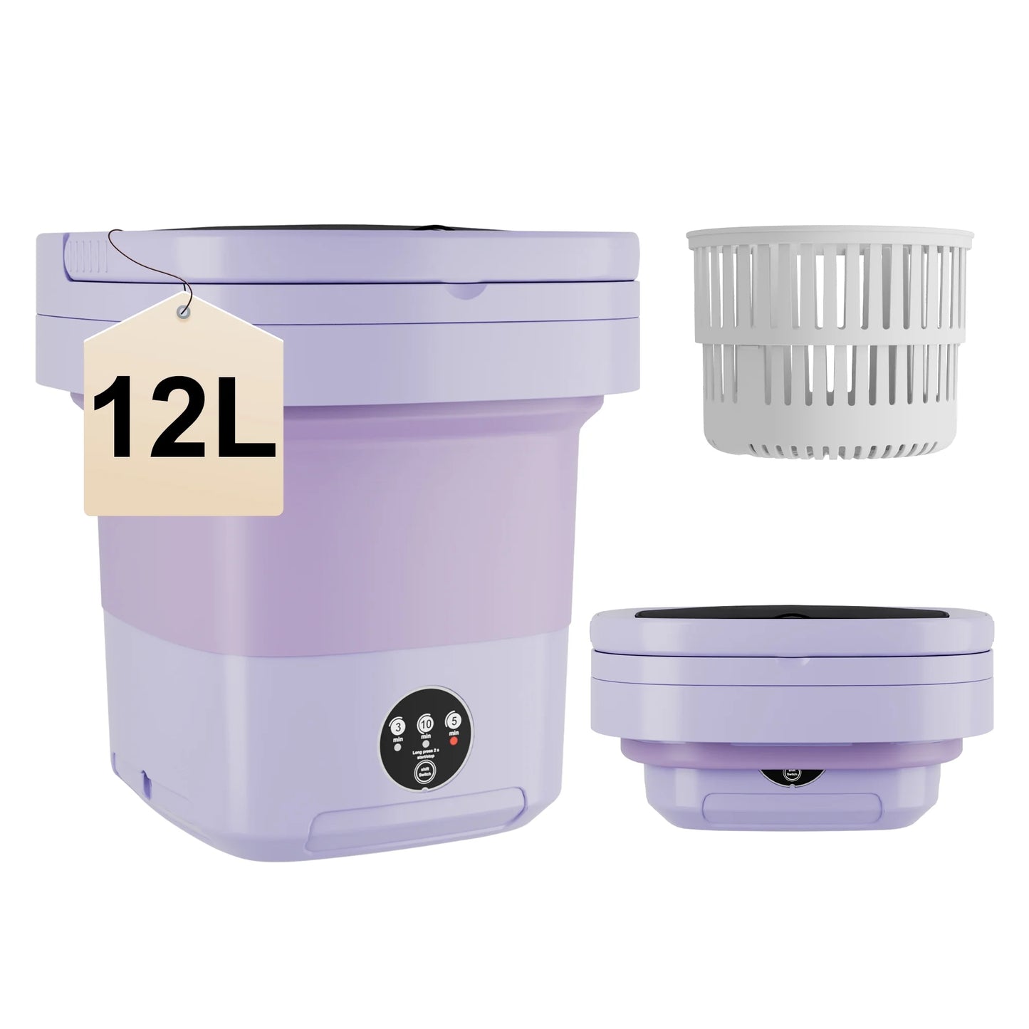 12L Portable Washing Machine, Mini Foldable Washer, Small Washing Machine for Apartment, RV, Travel
