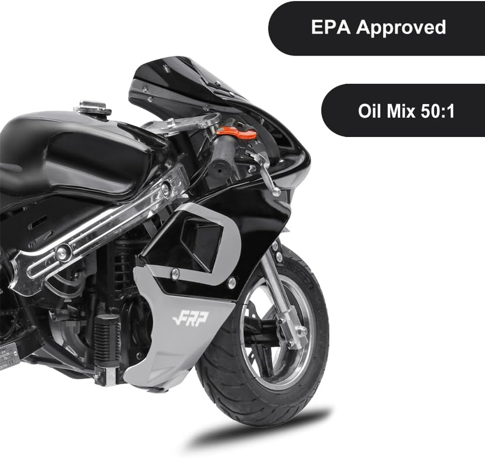 50Cc 2 Stroke Pocket Bike GPB02 - EPA Approved Mini for Kids, Max Weight 165 LB, Streamline Style Gas with Strong Dual Brakes, Racing Rocket Max Speed 20 Mph