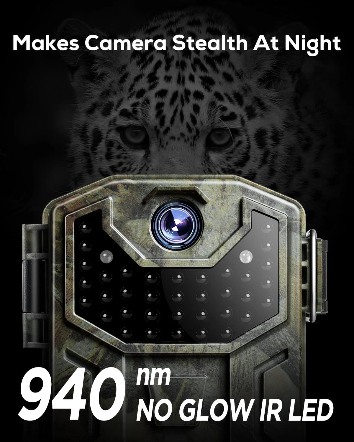 CEYOMUR Trail Camera, 30MP 1080P Hunting Camera with Low Glow IR Leds Night Vision Motion Activated, Video Game Cam with IP66 Waterproof for Wildlife Monitoring