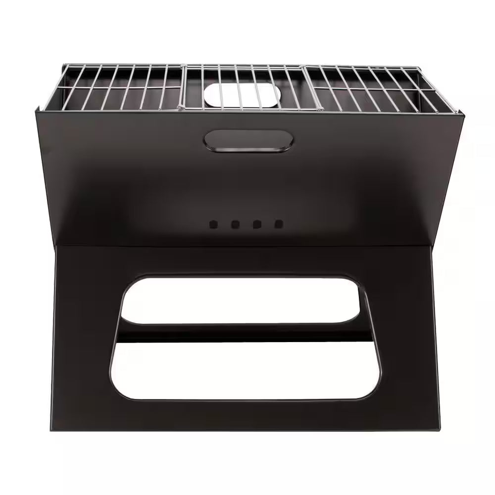 X-Grill Folding Portable Charcoal Grill in Black