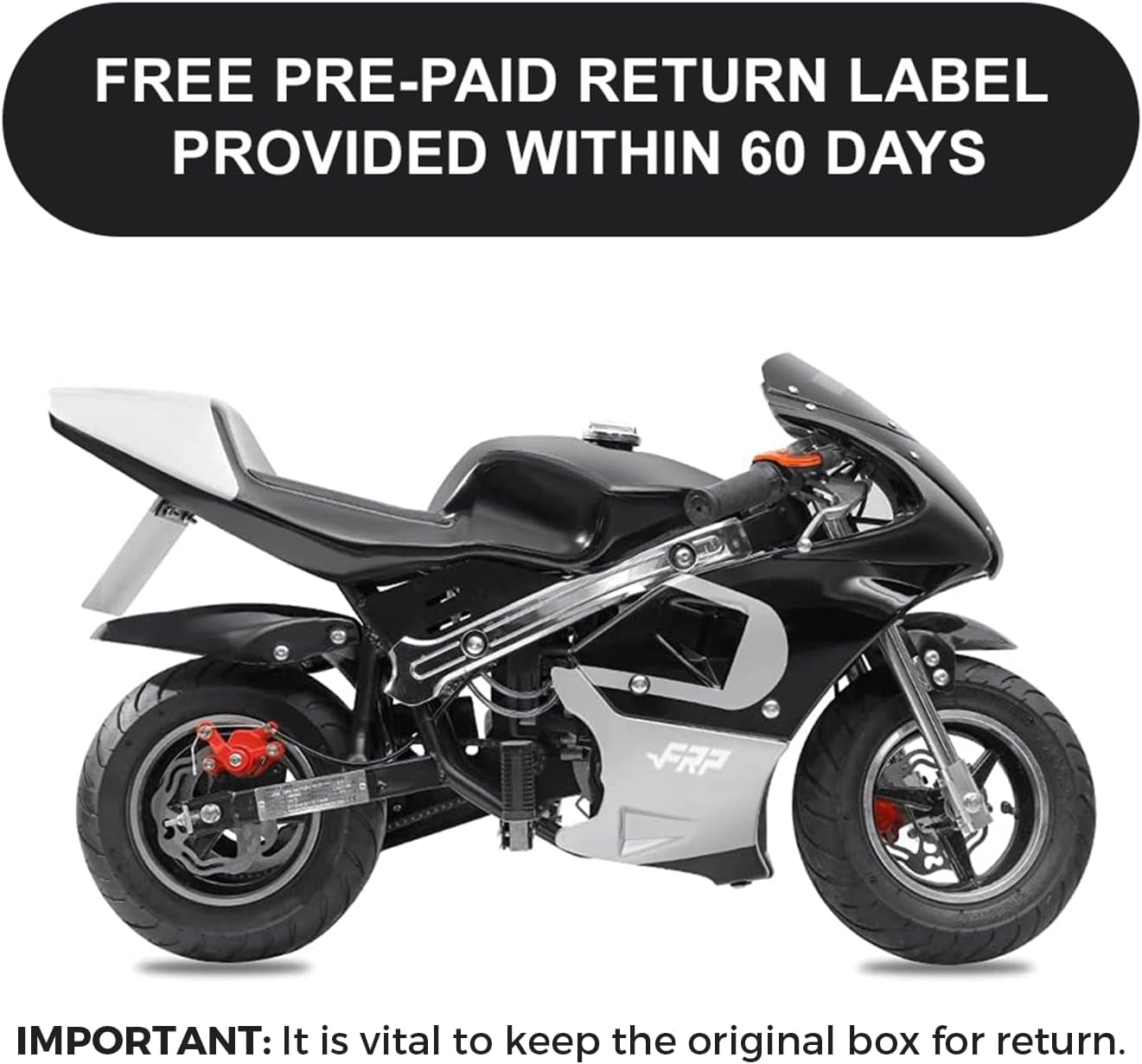 50Cc 2 Stroke Pocket Bike GPB02 - EPA Approved Mini for Kids, Max Weight 165 LB, Streamline Style Gas with Strong Dual Brakes, Racing Rocket Max Speed 20 Mph