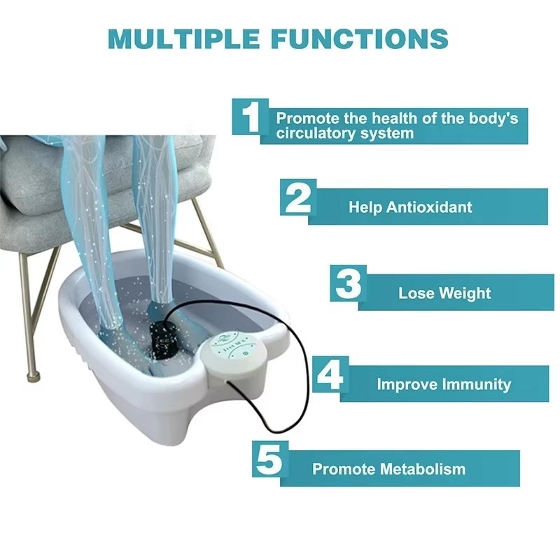 Detox Ionic Foot Spa Bath Massager Electric Mini Footbath Cleanse Machines Vibrating Whirlpool Care Arrays Aqua Health Therapy