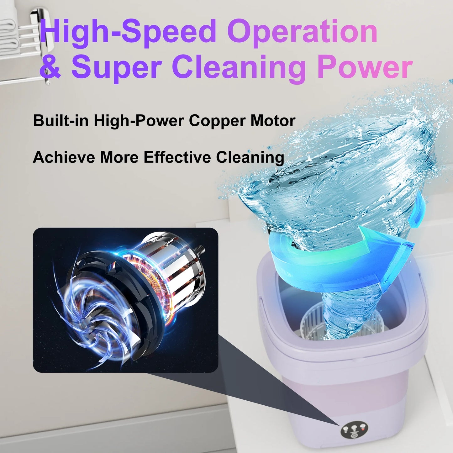 12L Portable Washing Machine, Mini Foldable Washer, Small Washing Machine for Apartment, RV, Travel