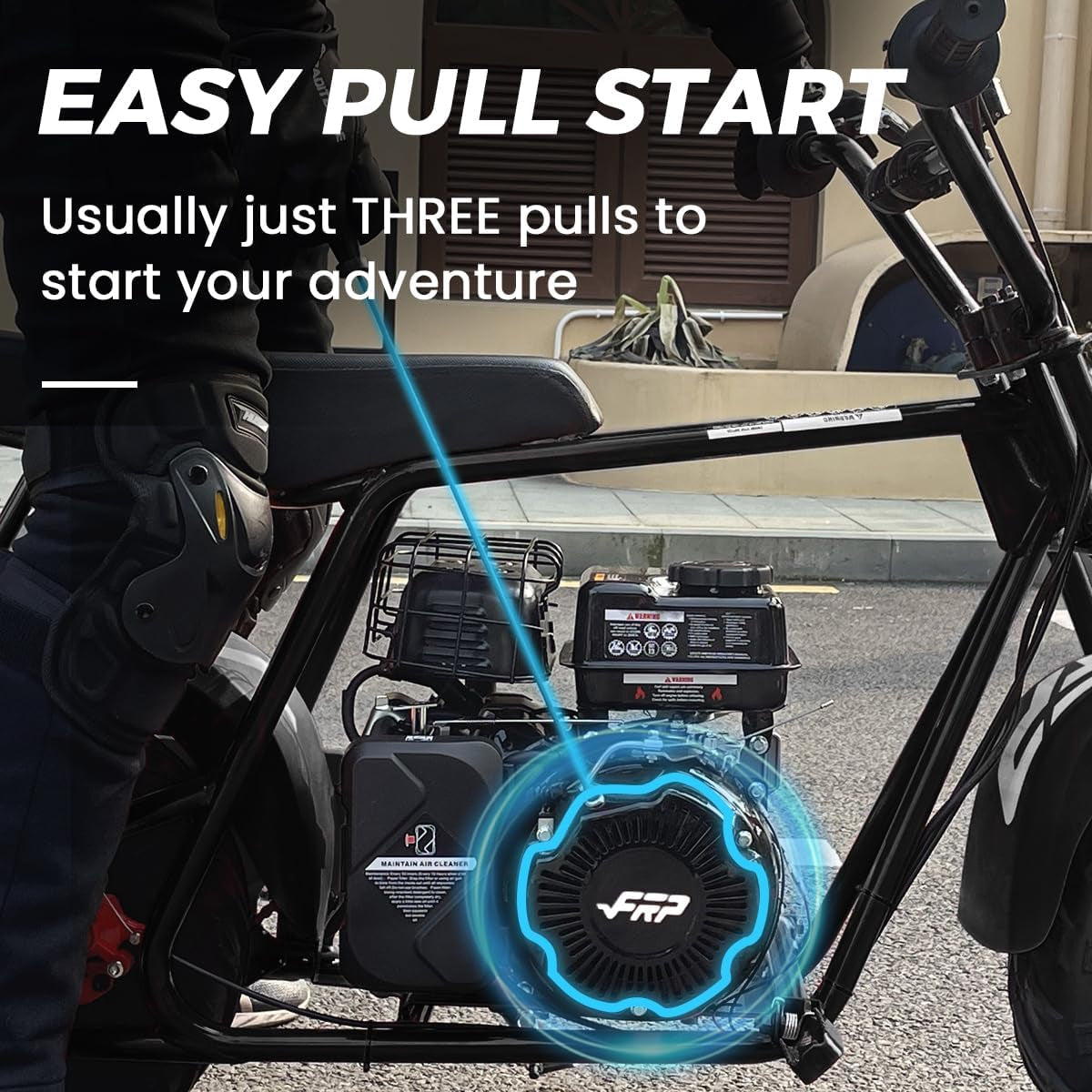 GMB100 Mini Bike, 99CC 4-Stroke Mini Bikes for Adults, Off-Road Motorcycle W/LED Headlight, Goggles, Gloves and Neck Gaiter up to 28 Mph, Weight Support up to 220 Lbs(Black)