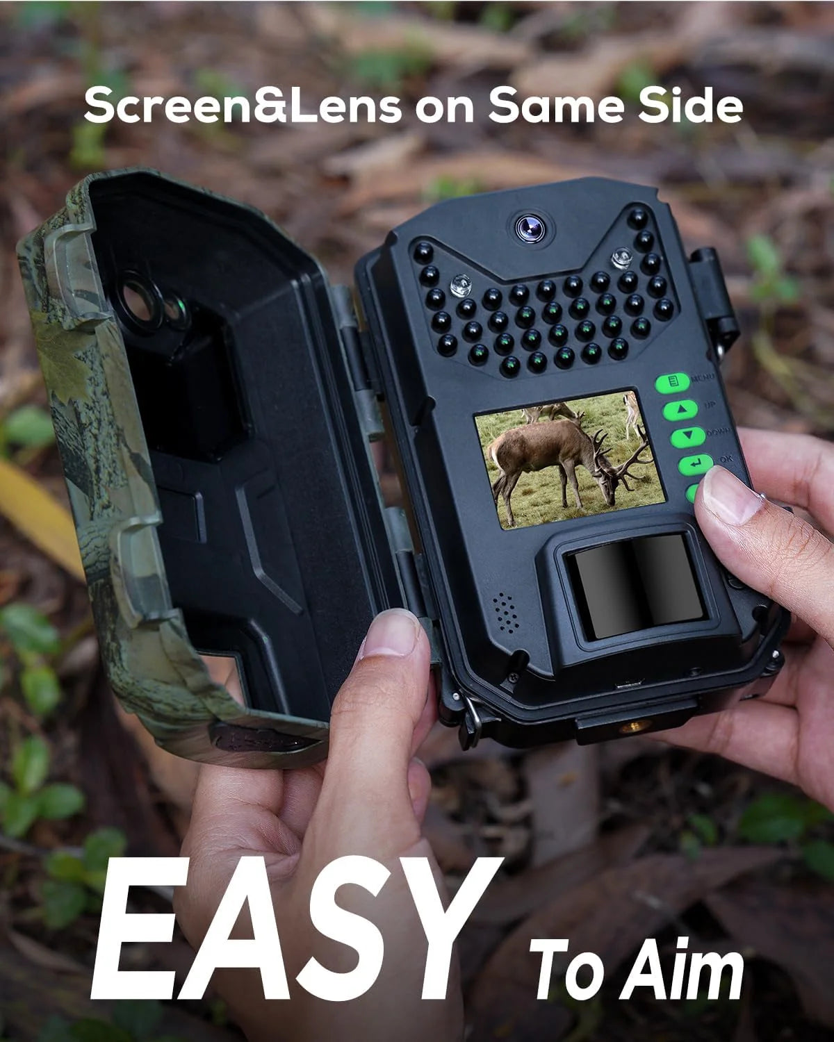 CEYOMUR Trail Camera, 30MP 1080P Hunting Camera with Low Glow IR Leds Night Vision Motion Activated, Video Game Cam with IP66 Waterproof for Wildlife Monitoring