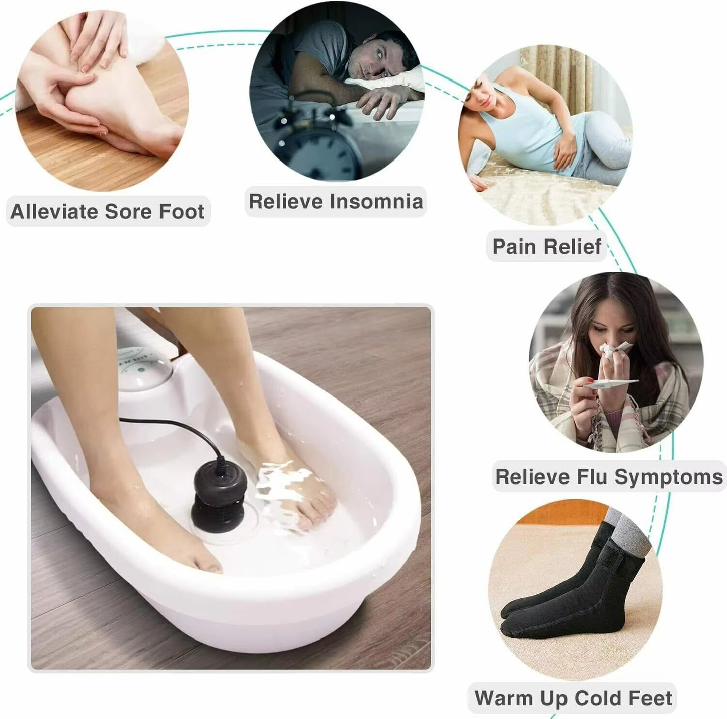 Detox Ionic Foot Spa Bath Massager Electric Mini Footbath Cleanse Machines Vibrating Whirlpool Care Arrays Aqua Health Therapy