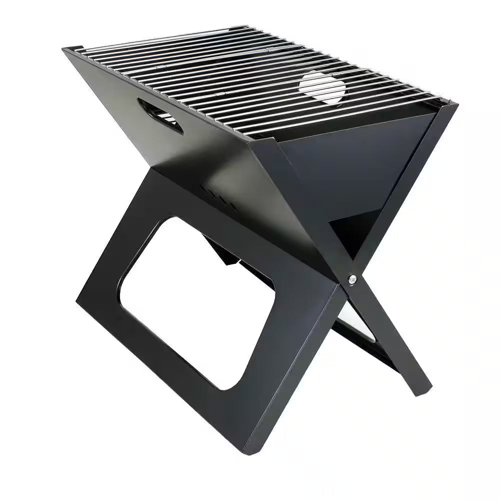 X-Grill Folding Portable Charcoal Grill in Black