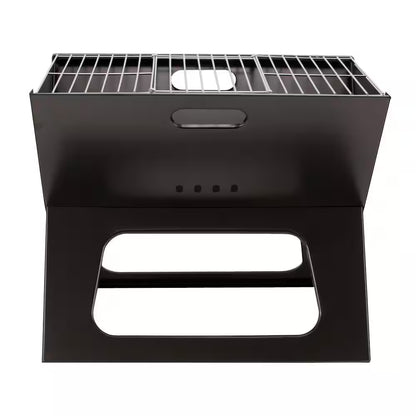 X-Grill Folding Portable Charcoal Grill in Black