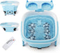 Foot Spa, Foot Bath Massager with Heat, Bubbles, 6 Motorized Shiatsu Rollers, Time & Temperature Settings, Folding Cover, Pedicure Tub Bath, Collapsible 6 in 1 Foot Bath Soak Tub, Blue