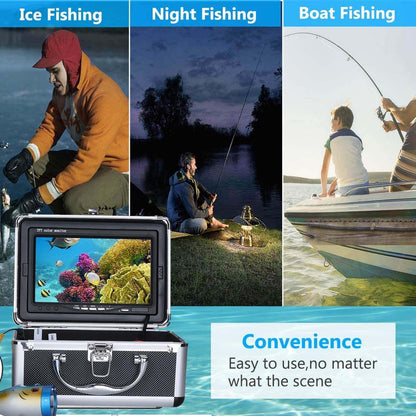 Underwater Fishing Camera with LCD Monitor, HD Portable Fish Finder Camera, Adjustable LED White Lamp Lights Underwater Camera for Lake, Boat, Ice Fishig