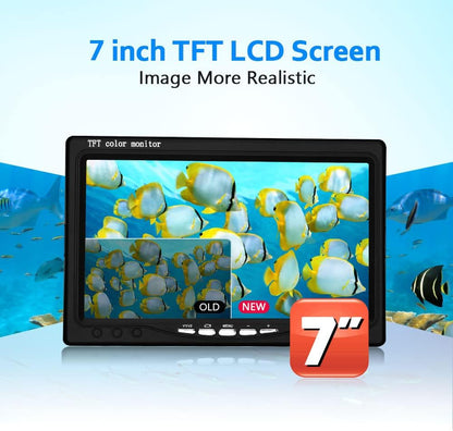 Underwater Fishing Camera with LCD Monitor, HD Portable Fish Finder Camera, Adjustable LED White Lamp Lights Underwater Camera for Lake, Boat, Ice Fishig